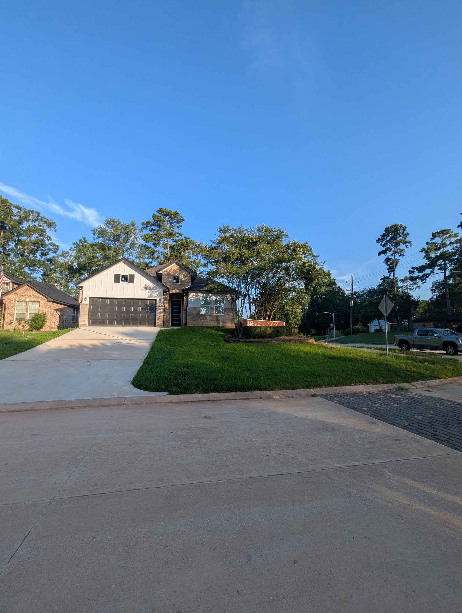 Well maintained green backyard lawn